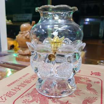 đèn thờ đốt dầu lưu ly cát tường cao 17 cm
