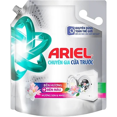 Nước Giặt Ariel Chuyên Gia Cửa Trước Bền Hương + Bền Màu Hương Sen Và Nhài Túi 3Kg