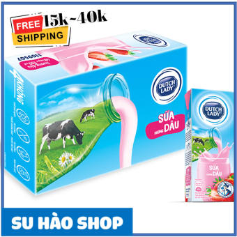 24 Hộp Sữa Uống Tiệt Trùng Dutch Lady Cô Gái Hà Lan Dâu (24x180ml)