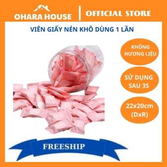 Combo 100 Viên Khăn Giấy Nén Khô Hình Viên Kẹo Bỏ Túi Đi Du Lịch Tiện Lợi