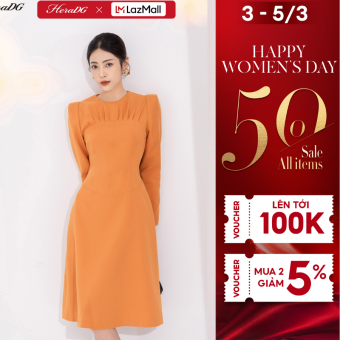 Đầm nữ chữ A HeraDG dáng ôm thiết kế điểm nhấn phần tay xẻ, xếp ly ngực sang trọng thanh lịch WDPBB3026