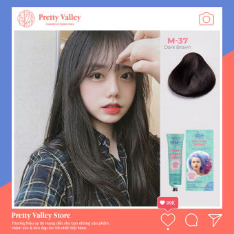 Thuốc nhuộm tóc cao cấp màu đen chì phủ bạc Molokai 60ml M-37 [ TẶNG KÈM GĂNG TAY + CHAI OXY TRỢ DƯỠNG TÓC ]