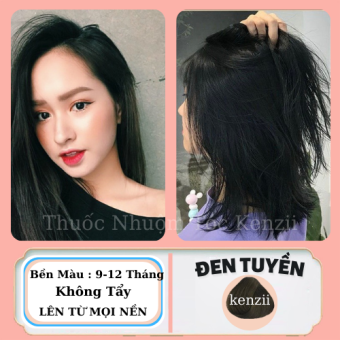 Thuốc Nhuộm Tóc Đen Tuyền / Đen Tự Nhiên Phủ Bạc Hạ Nền Tóc KENZII Màu nhuộm tóc đen tuyền phủ bạc Tặng kèm trợ nhuộm