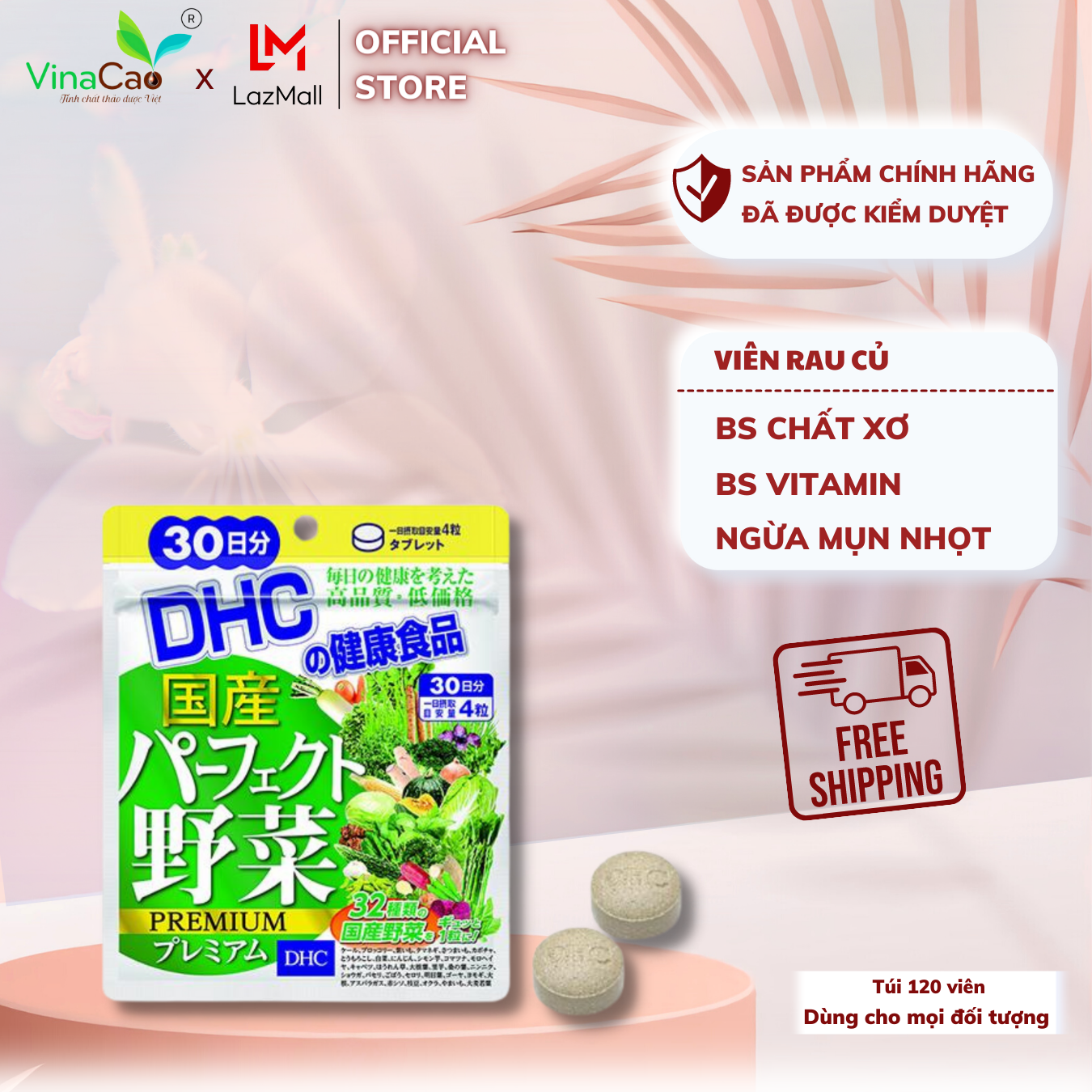Viên uống DHC rau củ Nhật Bản bổ sung vitamin rau củ quả Premium Vegetable