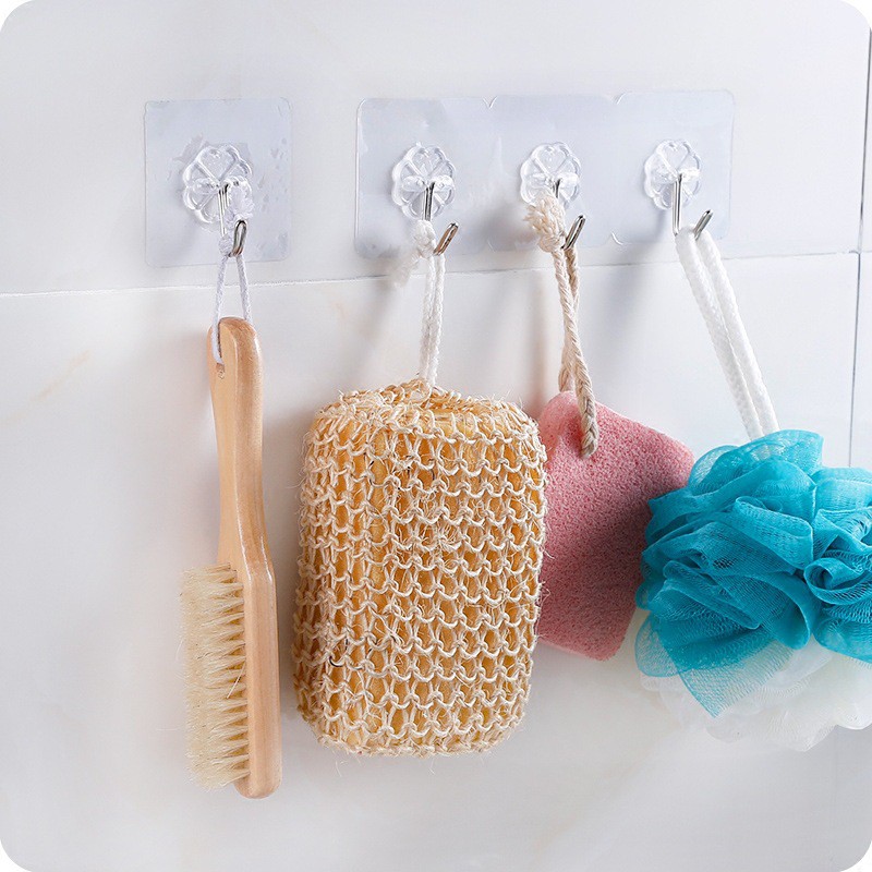 Combo 10 móc dán tường trong suốt siêu dính, Móc treo đồ đa năng