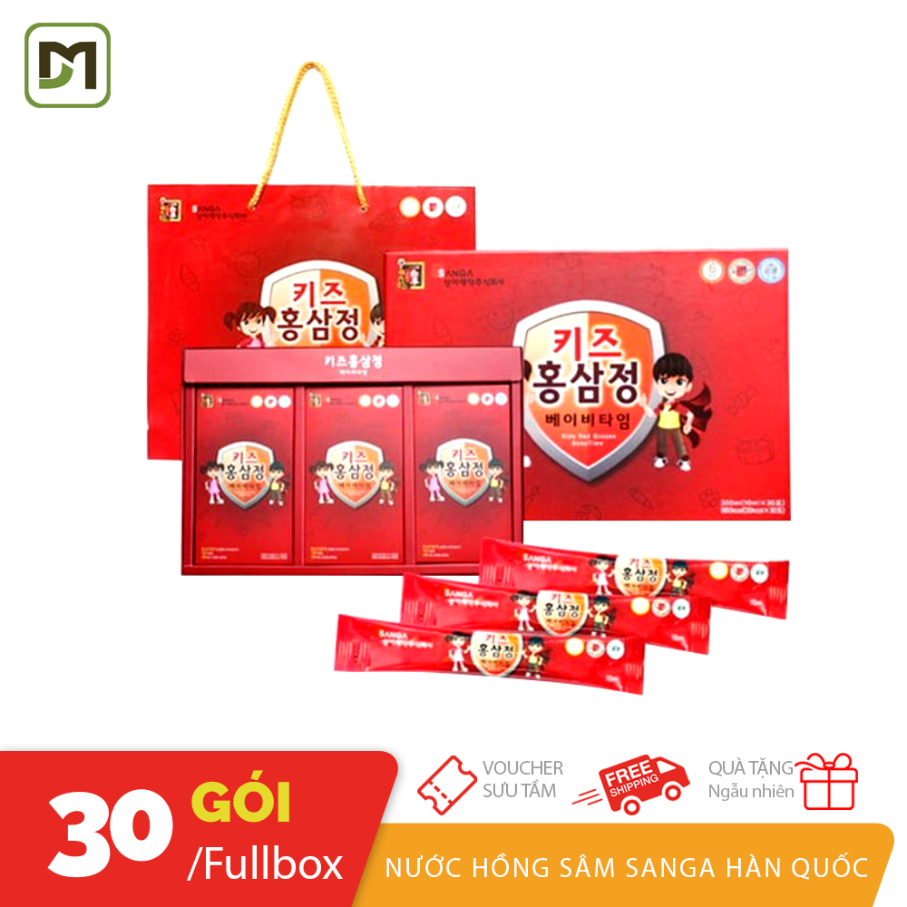 Fullbox hộp 30 gói x 10ml nước Hồng Sâm Baby Sanga Hàn Quốc cho trẻ em