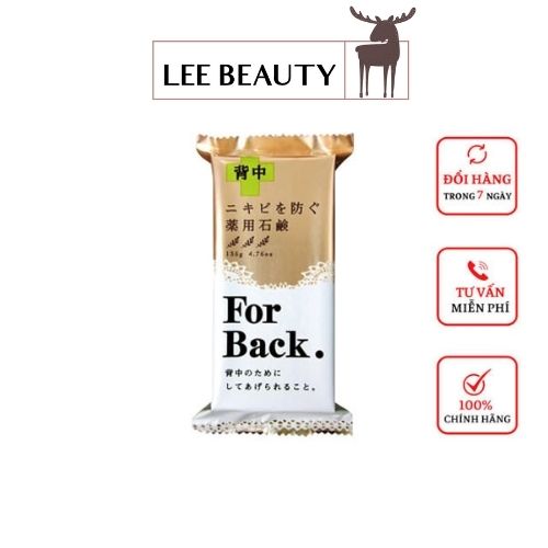 Xà phòng, xà bông ngừa mụn lưng For Back Nhật Bản 135g nguồn gốc than hoạt tính làm sạch thải độc da