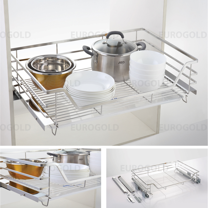 Kệ để nồi Giá để xoong nồi bằng Inox 304 nan dẹt bóng mờ cao cấp của hãng Eurogold, hàng nhập khẩu.