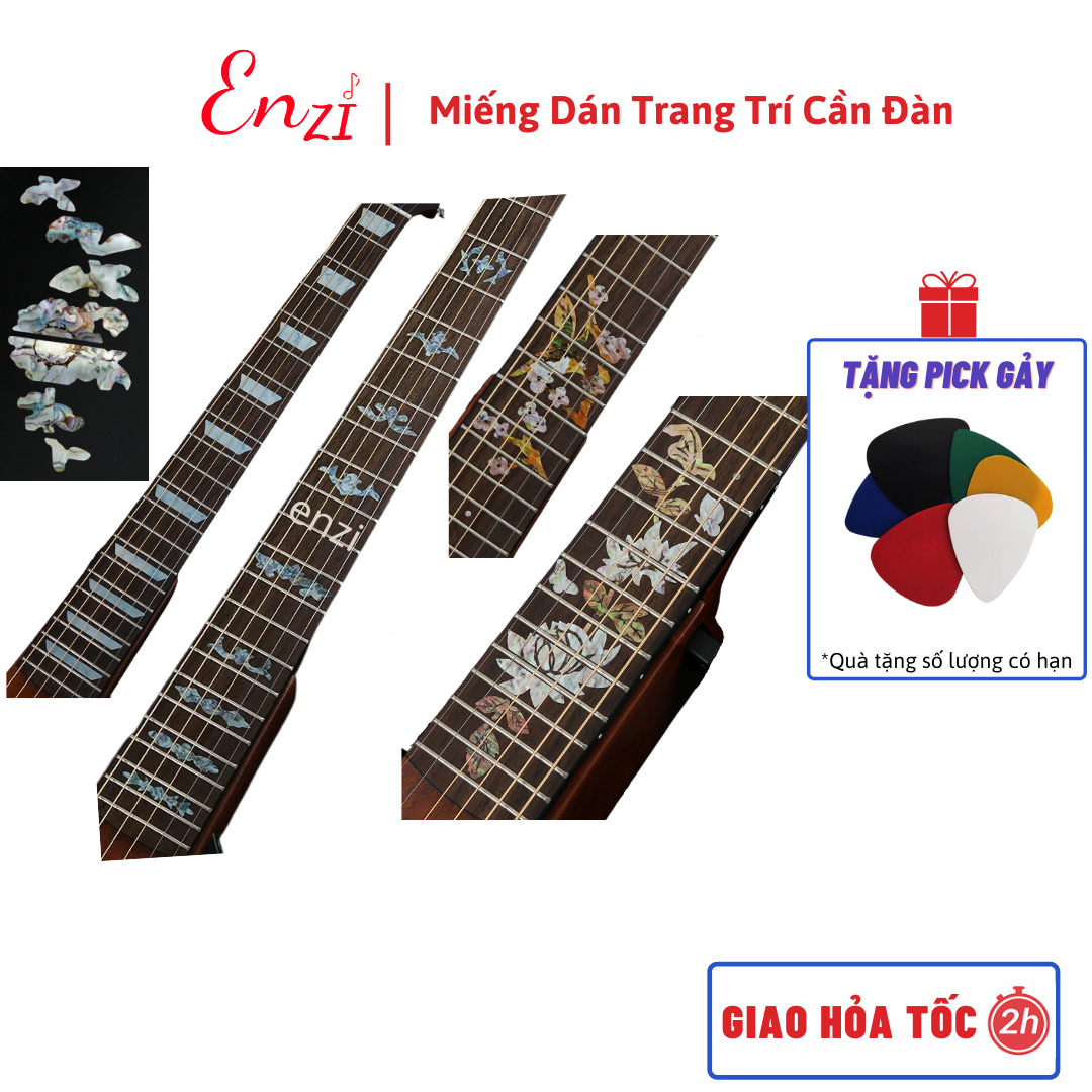 Sticker miếng dán trang trí khảm cần đàn guitar chất lượng Enzi