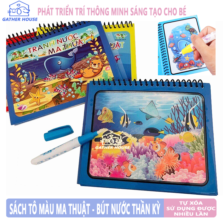 Tranh Tô Màu Nước Ma Thuật Cho Bé - Tô Màu Bút Nước Thần Kỳ - Tô Màu Tái Sử Dụng Nhiều Lần - Đồ Chơi Tô Màu Trẻ Em