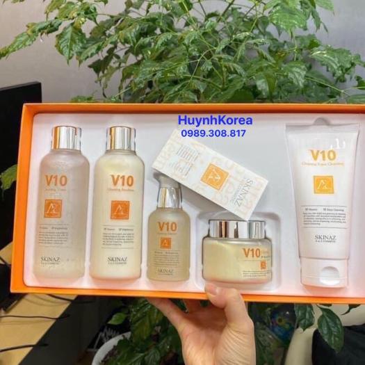 Set dưỡng trắng da V10 Skinaz Hàn Quốc xách tay (Set 5 món)