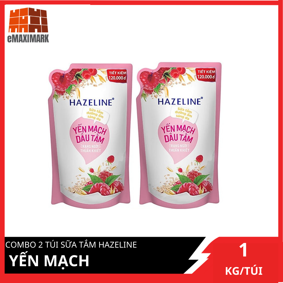 Combo 2 túi sữa tắm hazeline yến mạch 1kgx2