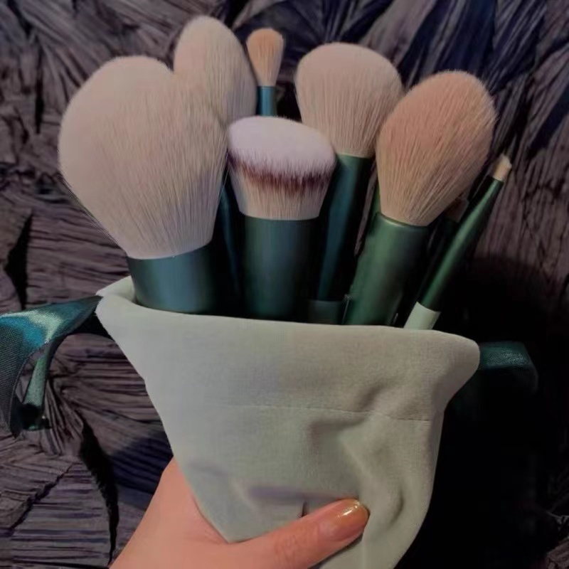 EBiSU Store ชุดแปรงแต่งหน้า 13 Four Seasons Green [สไตล์หลากสี] แปรงแต่งหน้า Morandi Beauty Blush...