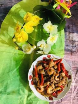 KHO QUẸT TÔM NÕN THỊT BẰM ,TÓP MỠ