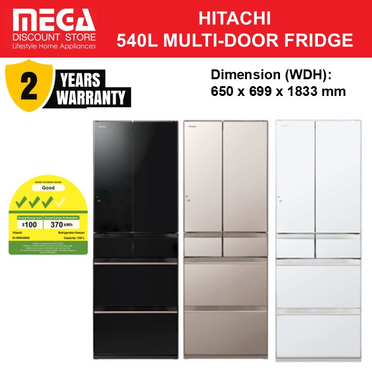 HITACHI R-ZXC740WS 735L 6-DOOR FRIDGE (3 TICKS) | Lazada Singapore