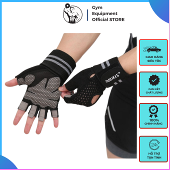 | 1 ĐÔI | Găng tay nam nữ Aolikes hở ngón có quấn cổ tay tập gym chơi thể thao G.E.O  - Y TẾ DATECO