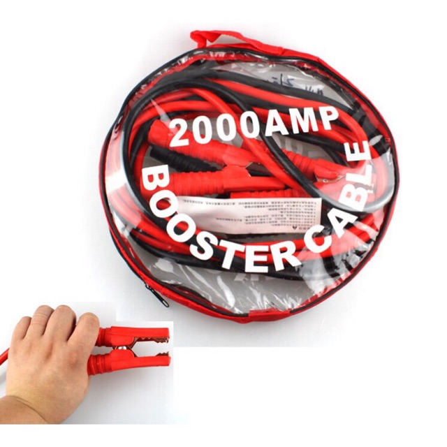 Dây câu bình acquy - dây câu bình ắc quy ô tô lõi đồng siêu to 2000amp kích điện acquy cứu hộ ô tô, loại 4 mét có túi