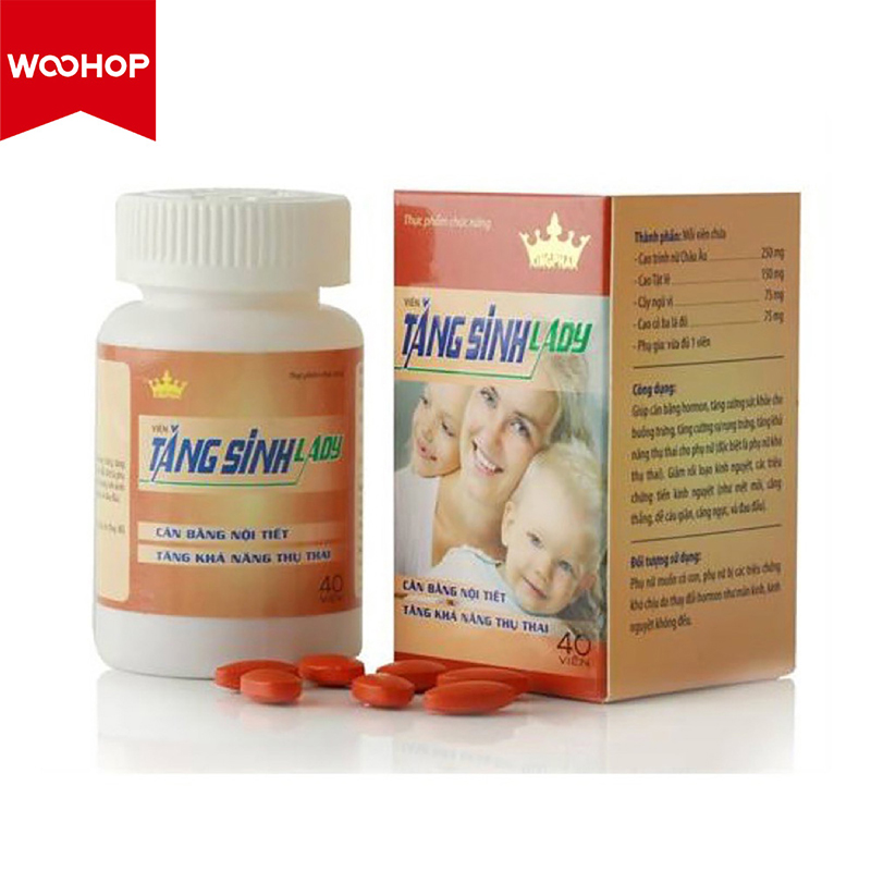 Woohop viên tăng sinh lady viên uống hỗ trợ điều hòa kinh nguyệt, phụ khoa