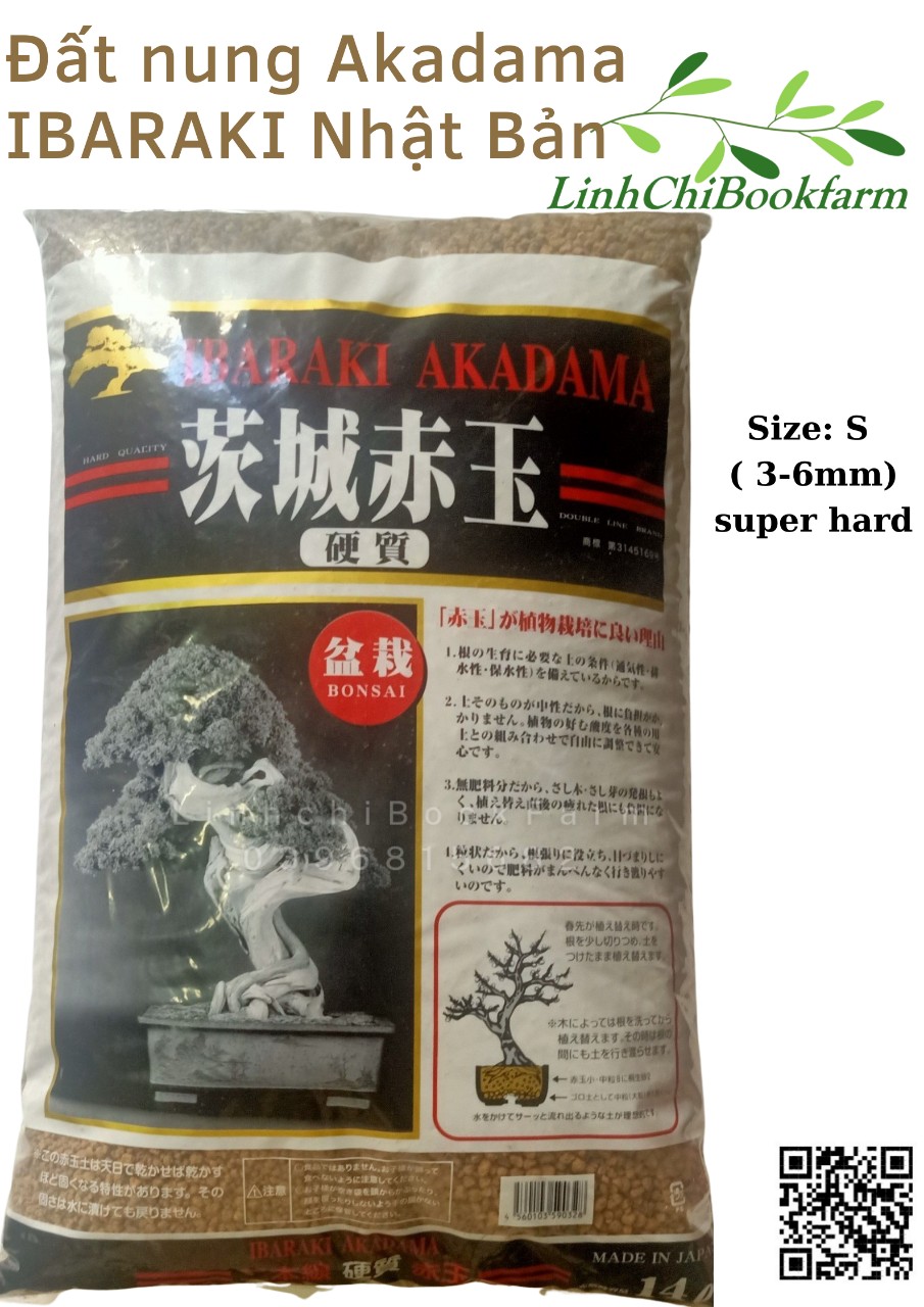 Đất nung Akadama Ibaraki size 3-6mm, rải mặt, giá thể sen đá, xương rồng, bonsai, cây kiểng, phần nền thủy sinh, bao 10kg