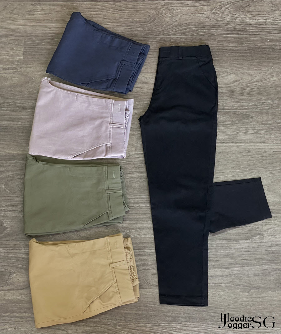 Quần kaki nam nữ phối lưng thun. Chất vải đẹp, dày dặn.