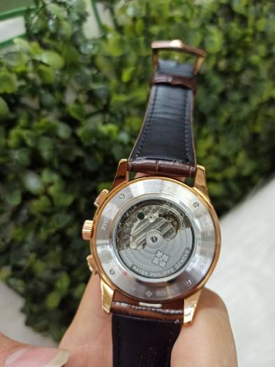 Đồng Hồ Patek Philippe 6 Kim Số Kim Loại Automatic Dây Da + Thẻ Bảo Hành