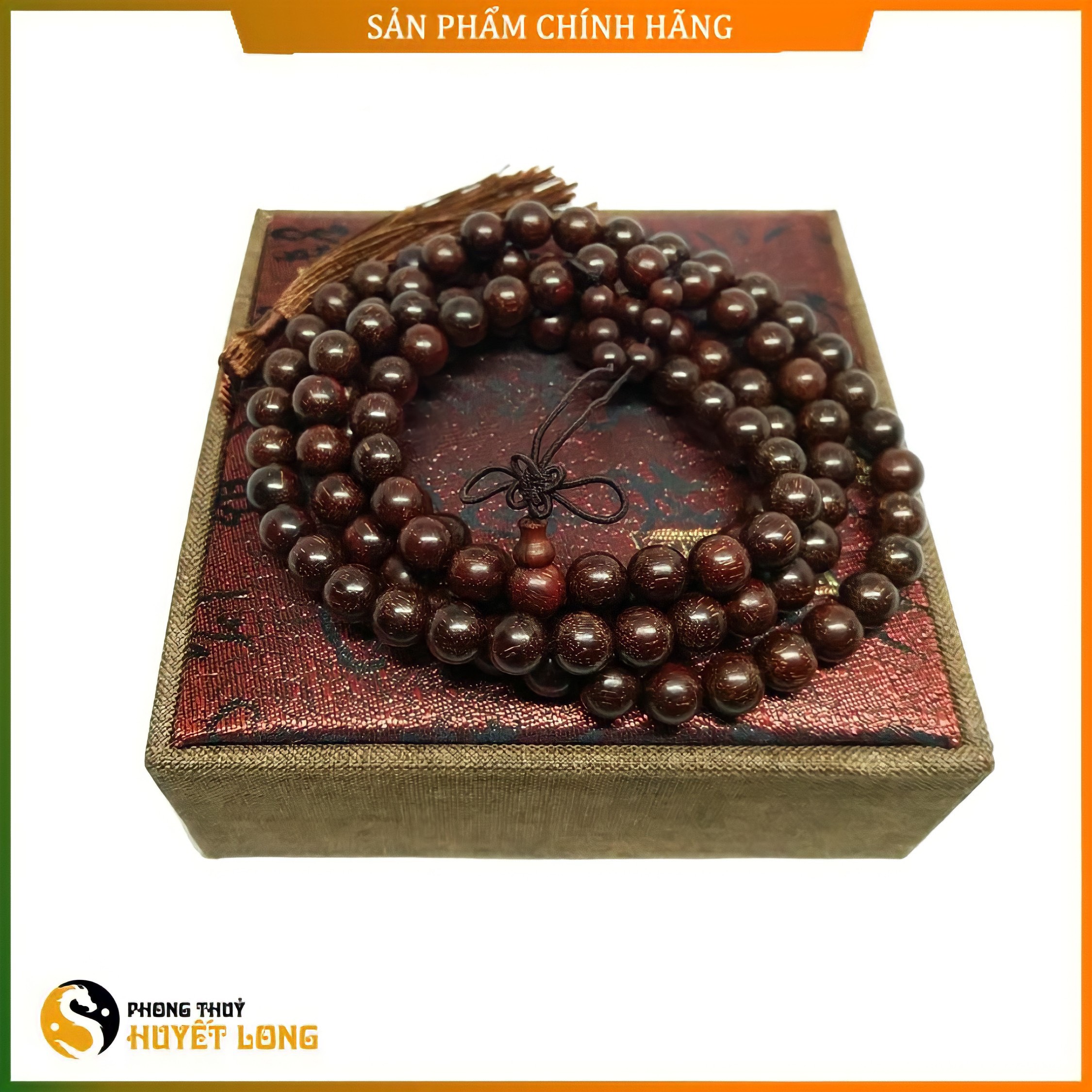 Vòng Tay Chuỗi Tràng Hạt Gỗ Tử Đàn Tiểu Điệp Sao Ấn Độ 108 Hạt 6MM - 8MM, Vòng Tay Gỗ Tử Đàn Tự Nhiên