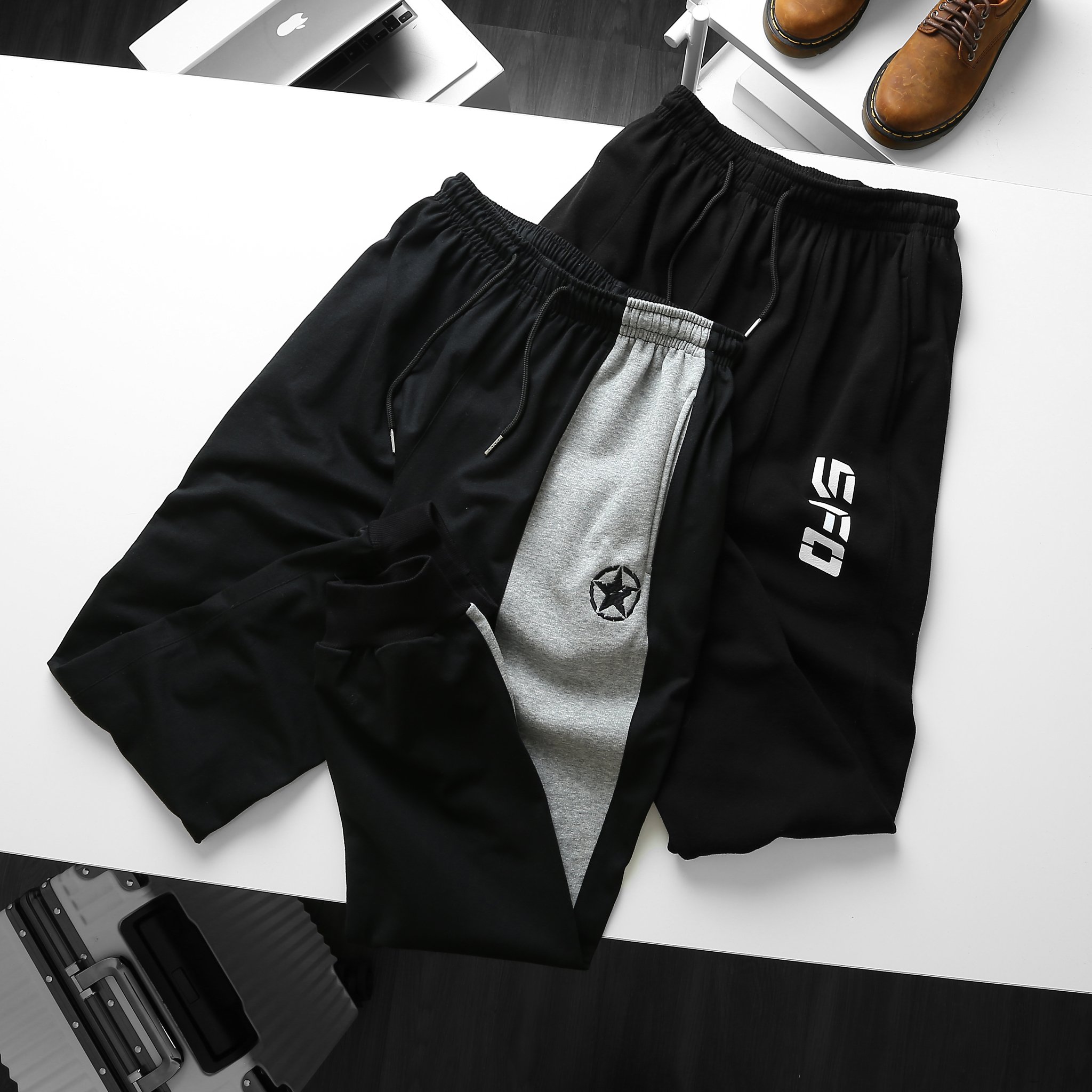 Quần thun nam jogger in chữ bigsize nỉ mỏng mềm đủ màu - 75-130kg
