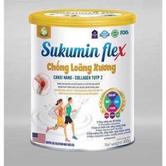 Sữa bột chống loãng xương Sukumin Flex- Bổ sung Gulucosamin, Sụn Cá Mập,Canxi Nano, Nano Collagen Giúp Khớp Dẻo Dai, Linh Hoạt - Hộp 400g