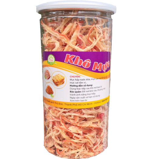 KHÔ MỰC XÉ SỢI HẤP NƯỚC DỪA - HŨ 200G ( MÓN ĂN VẶT GIÁ RẺ)