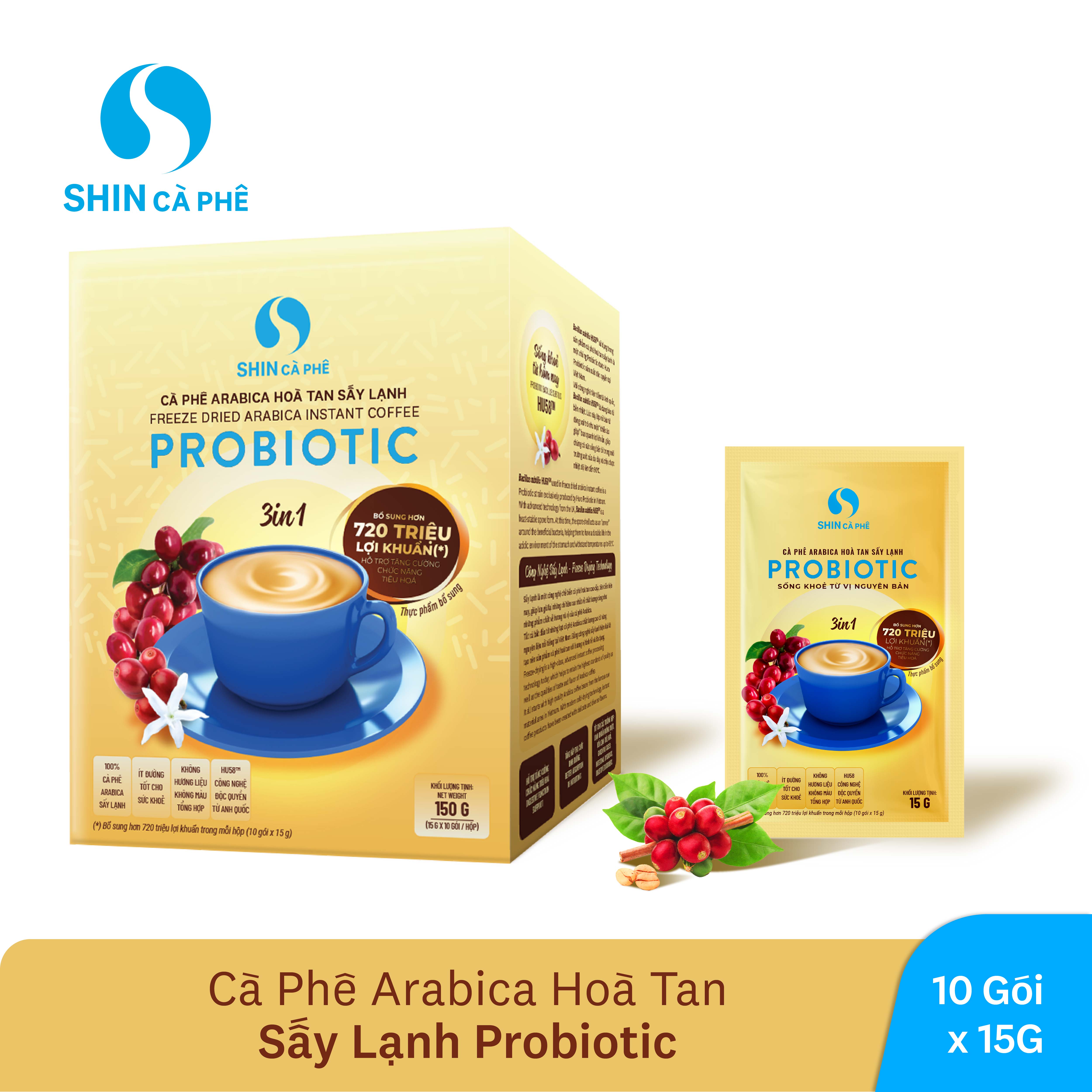 Shin cà phê - cà phê hòa tan probiotic 3in1