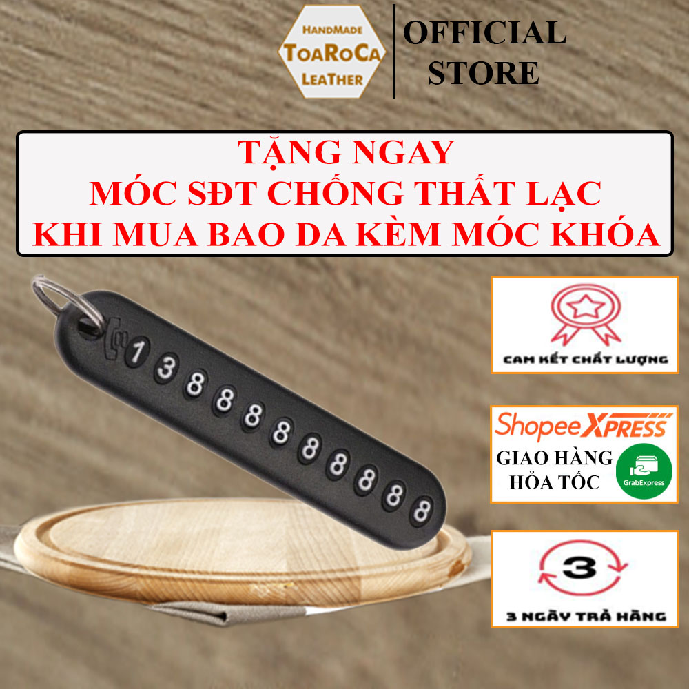 Thẻ ghi số điện thoại treo móc khóa Toaraca chống thất lạc cho ô tô xe máynhiều dãy sốcó kèm khoen treo