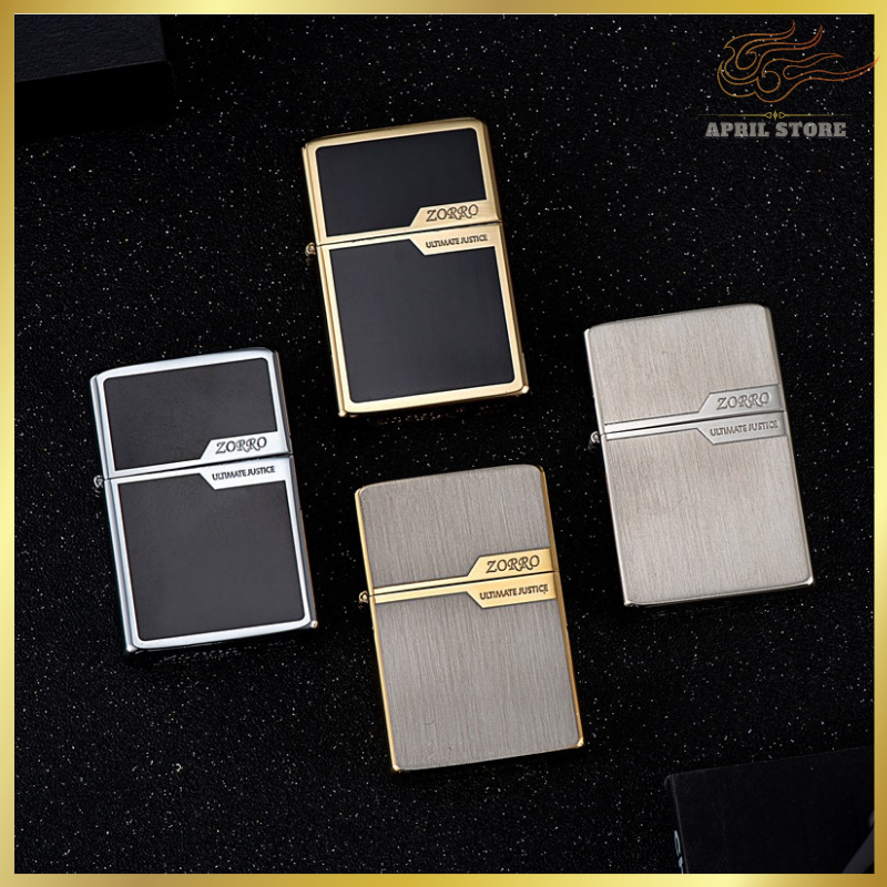 Bật Lửa Xăng Đá Zorro Cao Cấp Z-6007 Nhiều Họa Tiết Chọn Lựa Full Box (Không Gas)