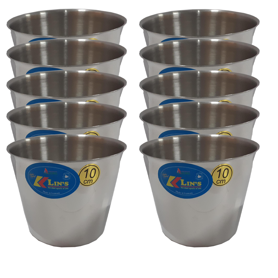 Combo 10 ly đá khuôn làm bánh flan inox cao cấp hàng vnclc