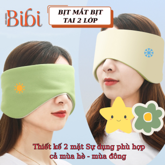Bịt mắt ngủ trưa hai lớp mềm mại sử dụng kết hợp được bịt tai chống ồn. Che mắt che tai bảo vệ mắt khi ngủ êm ái