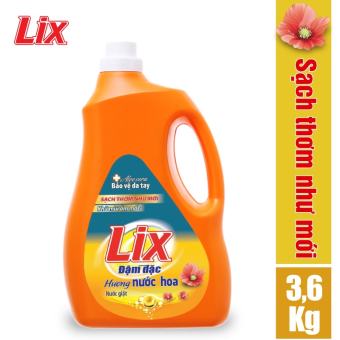 Nước giặt Lix Đậm Đặc Hương Nước Hoa 3.6Kg - Tẩy Sạch Cực Mạnh Vết Bẩn