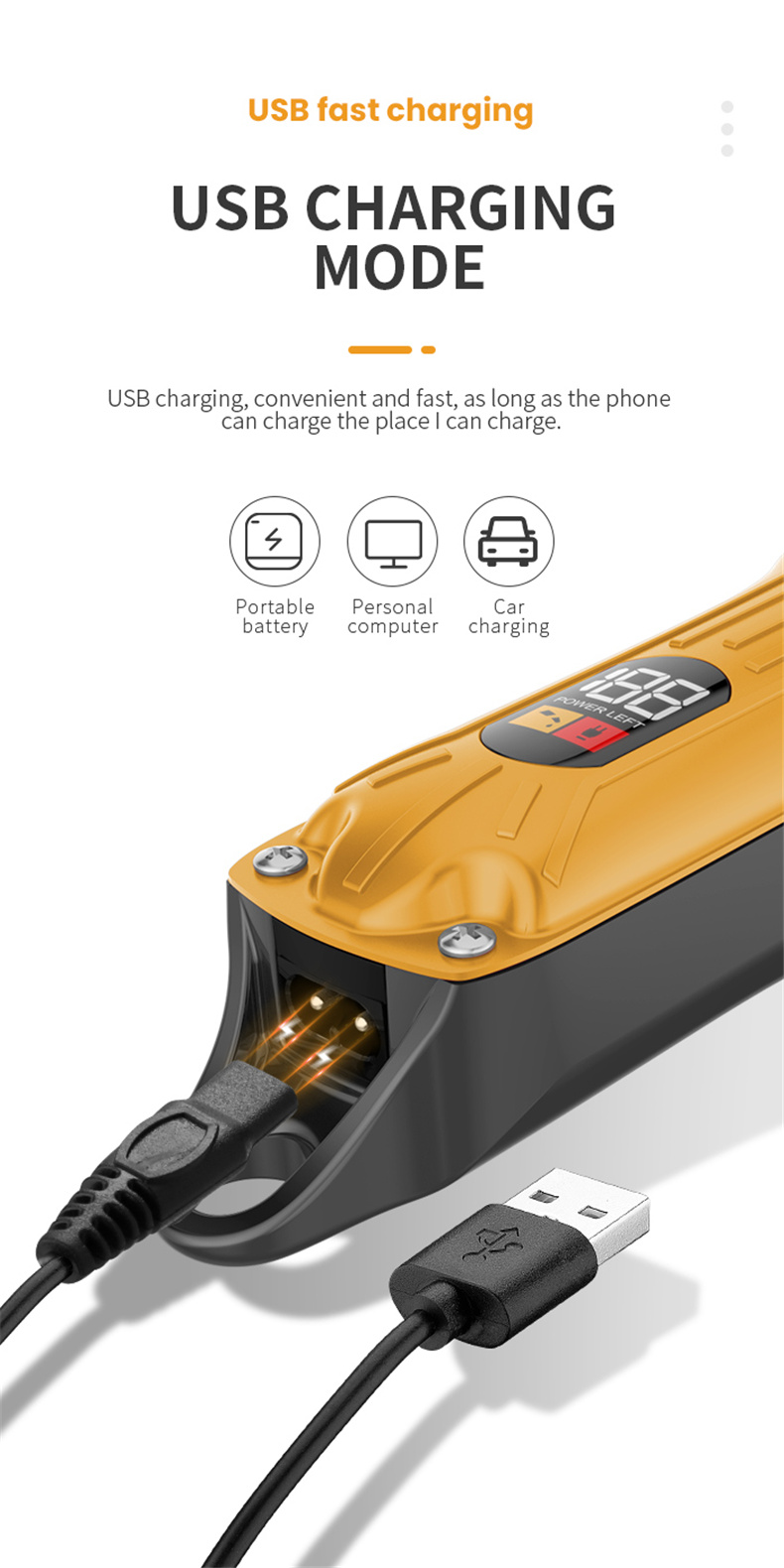 Description Picture 4 of itemKemei 10W Powerful Professional Hair Clippers For Men Barber All Metal Cordless Electric Hair Trimmer Cutting Set Hair Clipper