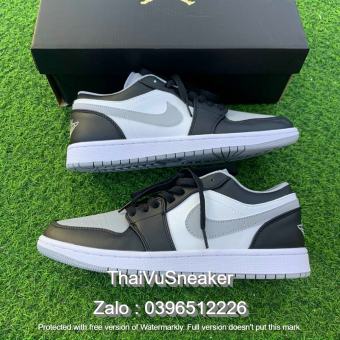 Giầy thể thao jordan xám đen cổ thấp chuẩn 1:1 chất lượng cực kỳ đẹp ( full box + free ship)