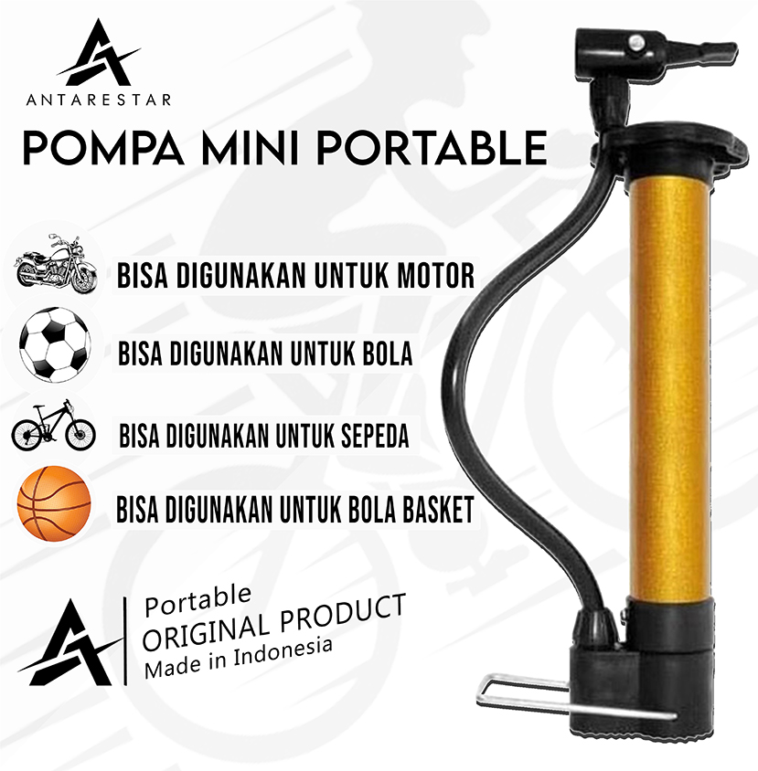 Lazada Indonesia - Pompa Sepeda Mini Kompa Portable Pompaan Angin Ban Sepeda plus Pentil Kompaan Sepeda