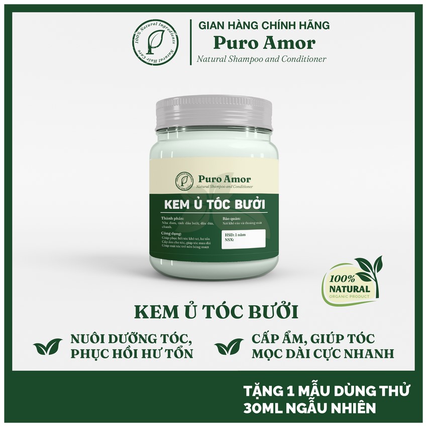 Dầu xả tóc bưởi thảo dược phục hồi hư tổn làm mềm mượt tóc hủ 250ml KUB01 Puro Amor