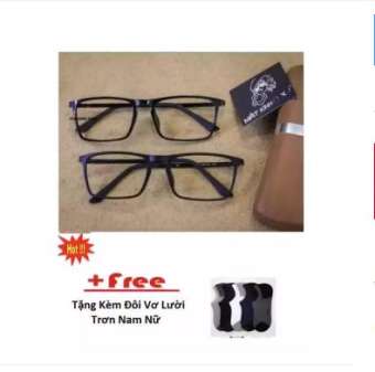 Kính thời trang Nam Nữ giả cận gọng dẻo  vuông  hàng đẹp + Tặng đôi vớ thời trang đẹp