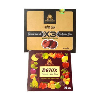 Giảm cân đông y Mộc Linh X3 - tặng kèm 20viên detox đốt mỡ ban đêm - Minh Khang