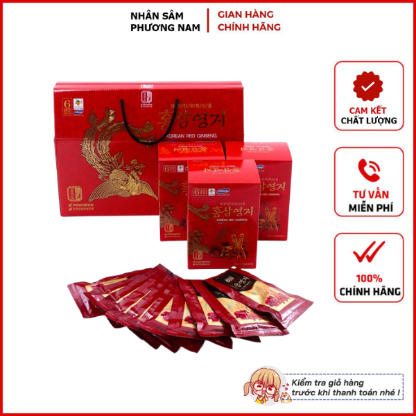 Nước hồng sâm linh chi Hàn Quốc Pocheon xách 30 gói
