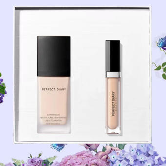 Vẻ đẹp tự nhiên Perfect Diary Kem Nền Dạng Lỏng Hoàn Thiện Tự Nhiên Lâu Trôi Độ Che Phủ Cao Trang Điểm+Kem che khuyết điểm