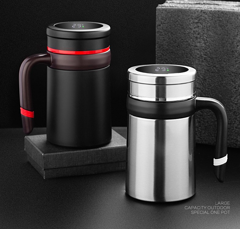 Cốc pha trà, ly pha trà giữ nhiệt inox 306 có hiển thị nhiệt độ cao cấp