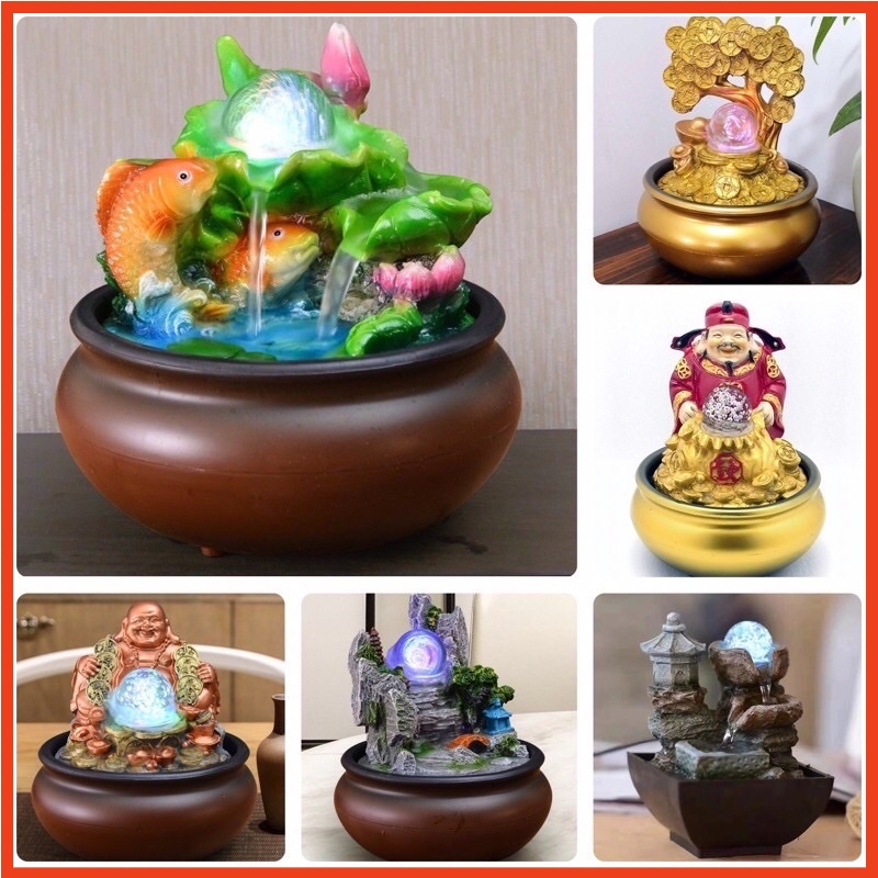 Thác Nước Phong Thủy Mini🔥Sale Sốc🔥Tiểu Cảnh Non Bộ Để Bàn(Chọn 20 Mẫu)