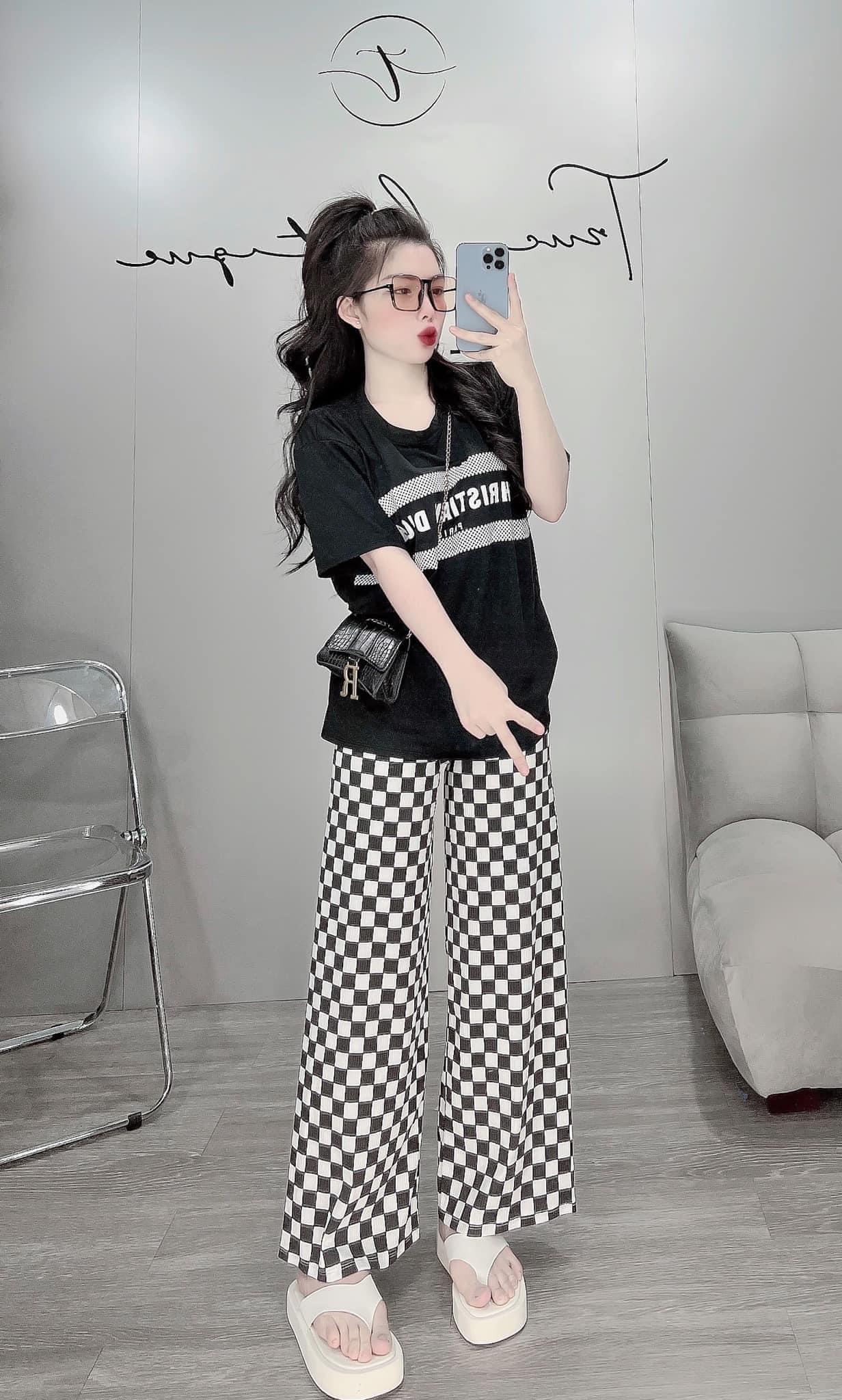 Set bộ đồ nữ , set bộ dài in hoạ tiết ĐIOR cực sang chảnh năng động kèm ảnh thật
