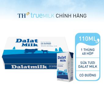 Thùng 48 Hộp Sữa tươi tiệt trùng Có Đường Dalat Milk 110ml.