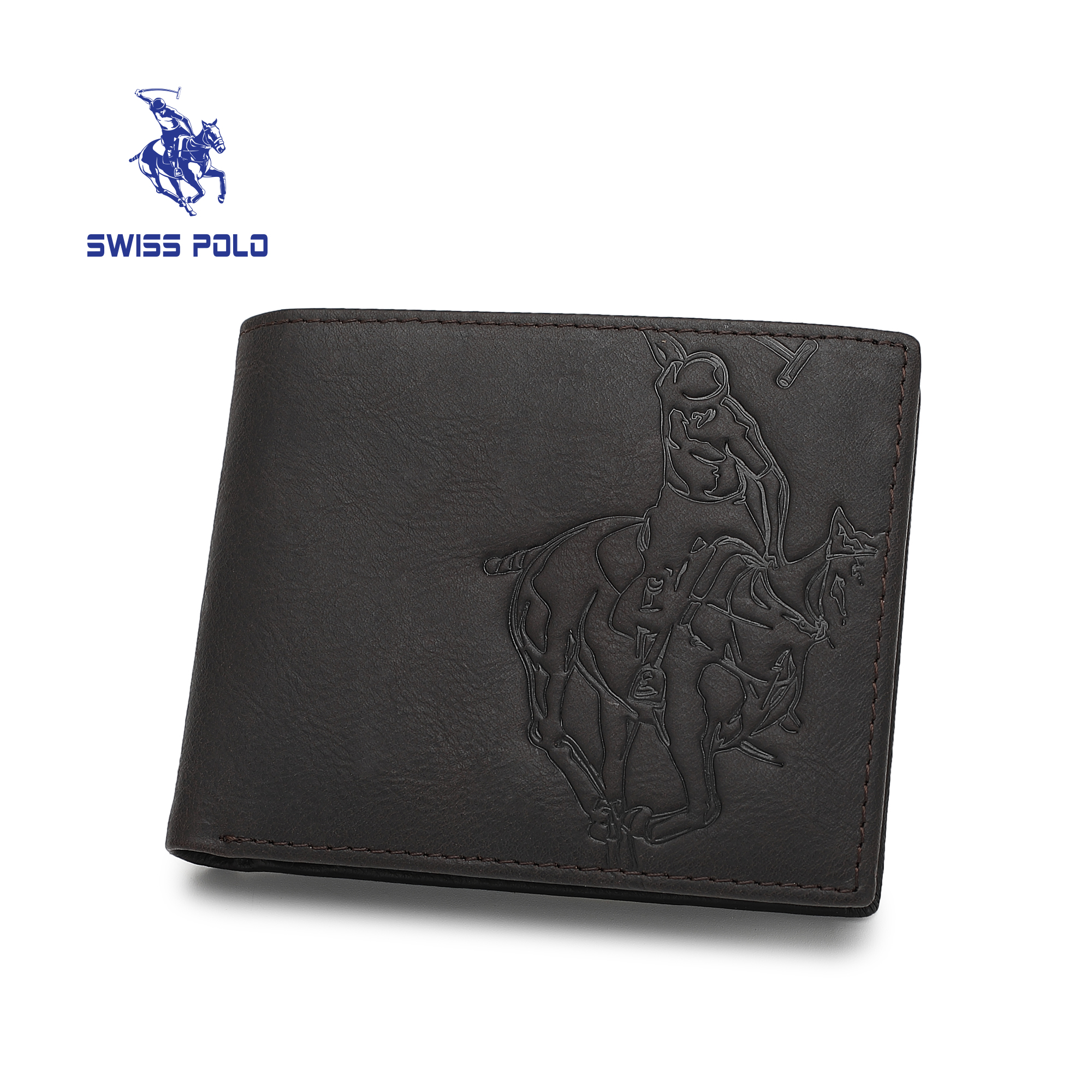 SWISS POLO Genuine Leather RFID Short Wallet SW 178-4 COFFEE
