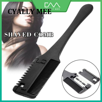 Lược Cạo Râu, Lược Cắt Tóc Tỉa Thưa Hai Mặt Tông Đơ Có Lưỡi Dao, Dụng Cụ Tự Làm