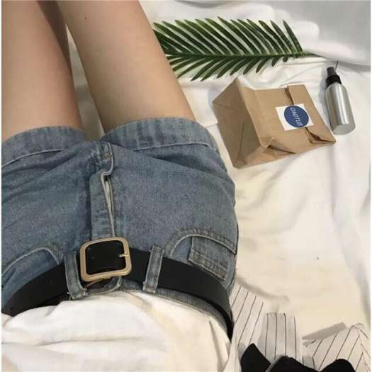 ❁☫◙  Dây lưng nam nữ unisex Simsimshop mặt vuông dây nịt thắt lưng nữ nam bản to da đẹp học sinh viên đục sẵn lỗ nhỏ